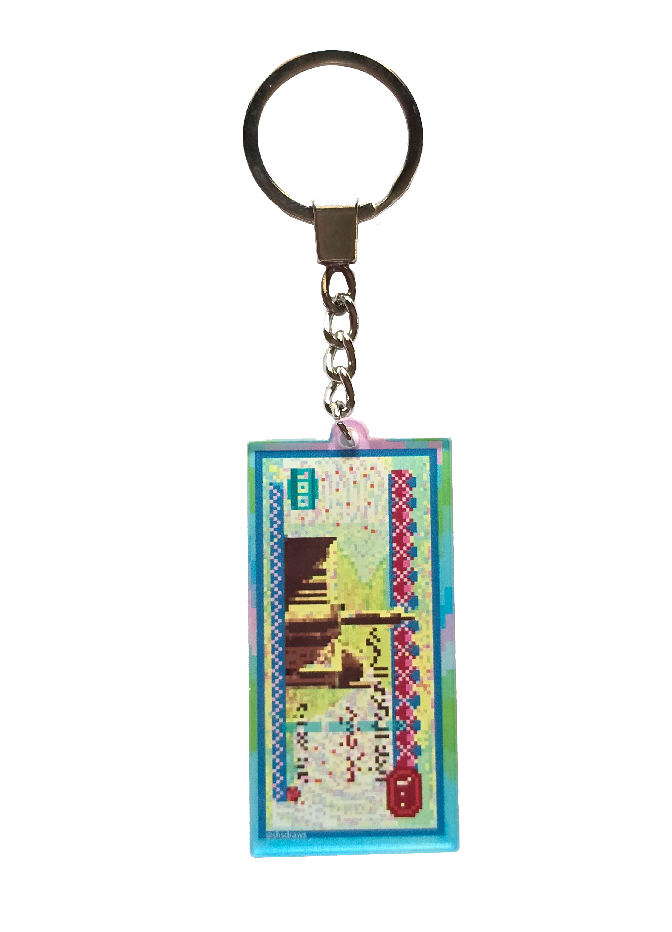 Pixel 100 Pounds Keychain
