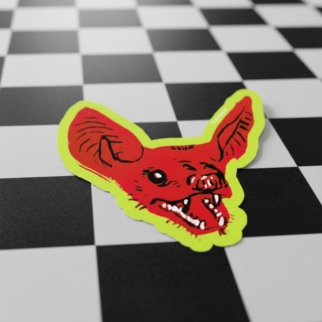 Bat head sticker