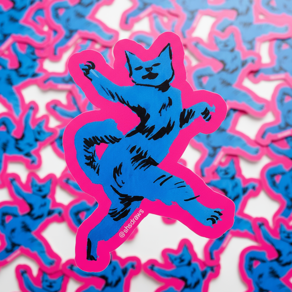 Cat Dancing Sticker