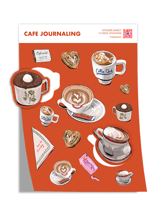 Cafe Journaling Sticker Sheet