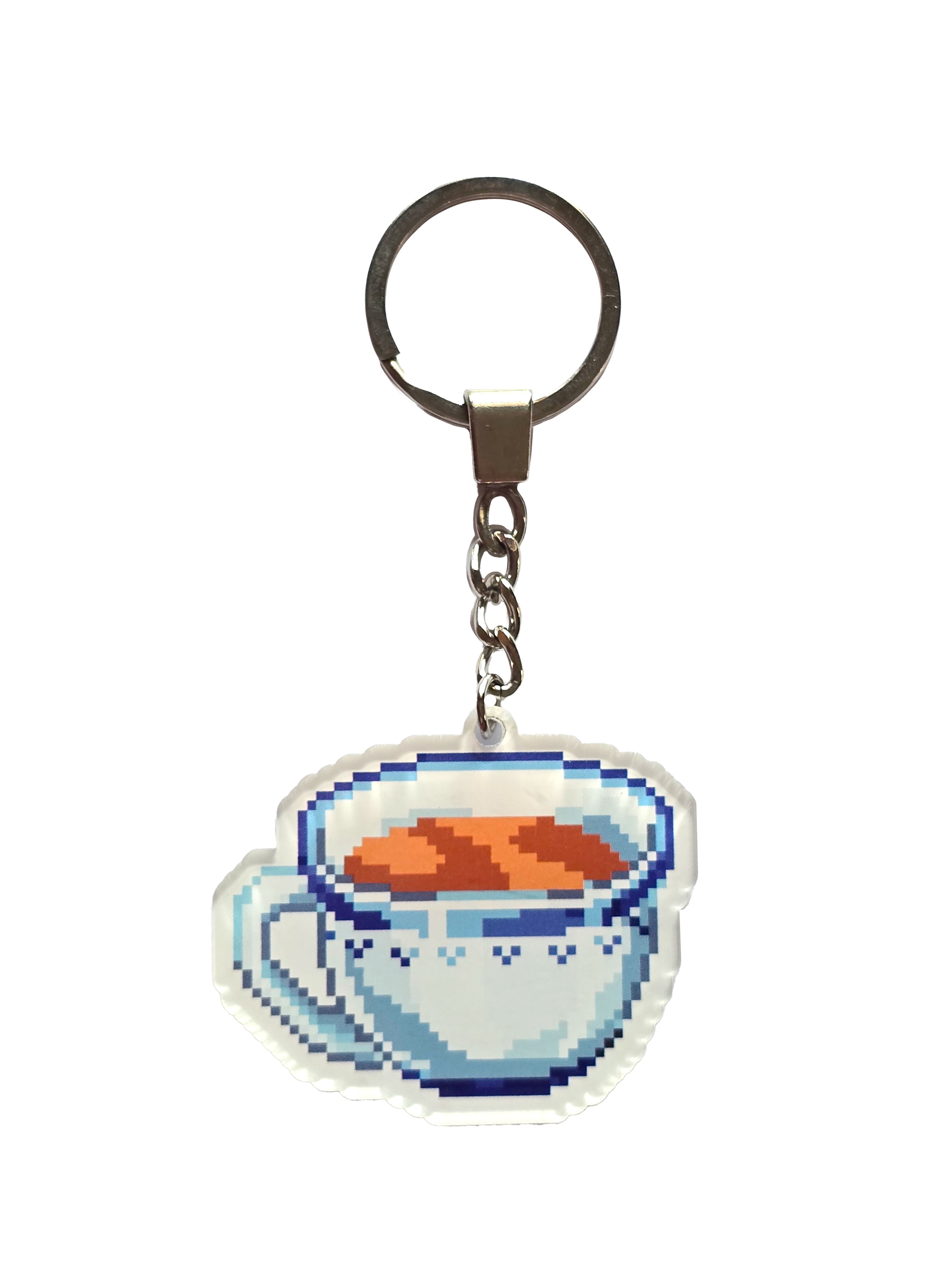 Pixel Coffee Keychain