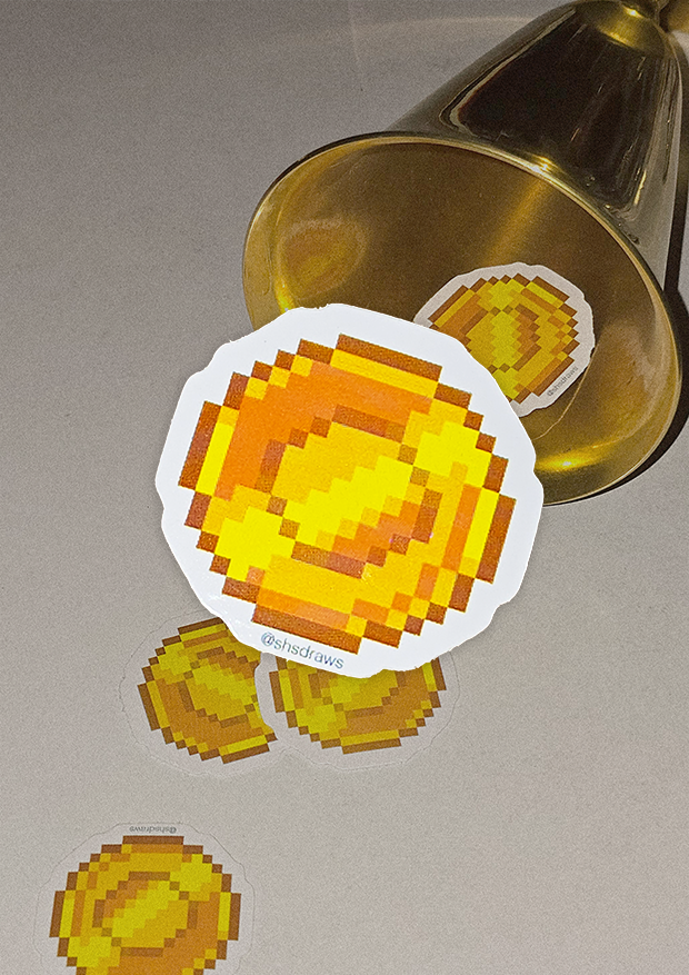 Pixel Coin Sticker