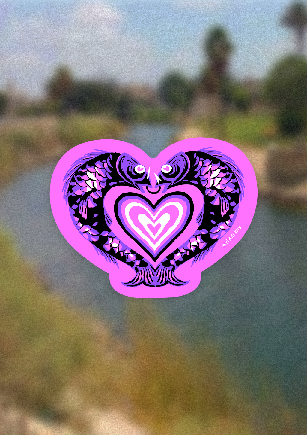 Fish Heart Sticker