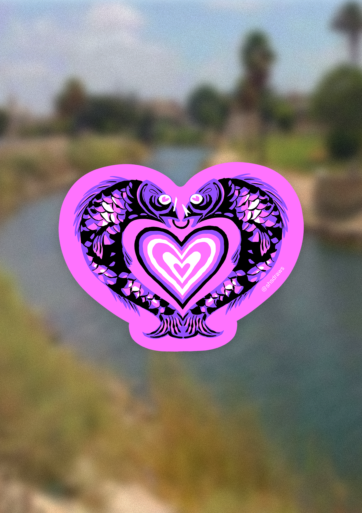 Fish Heart Sticker