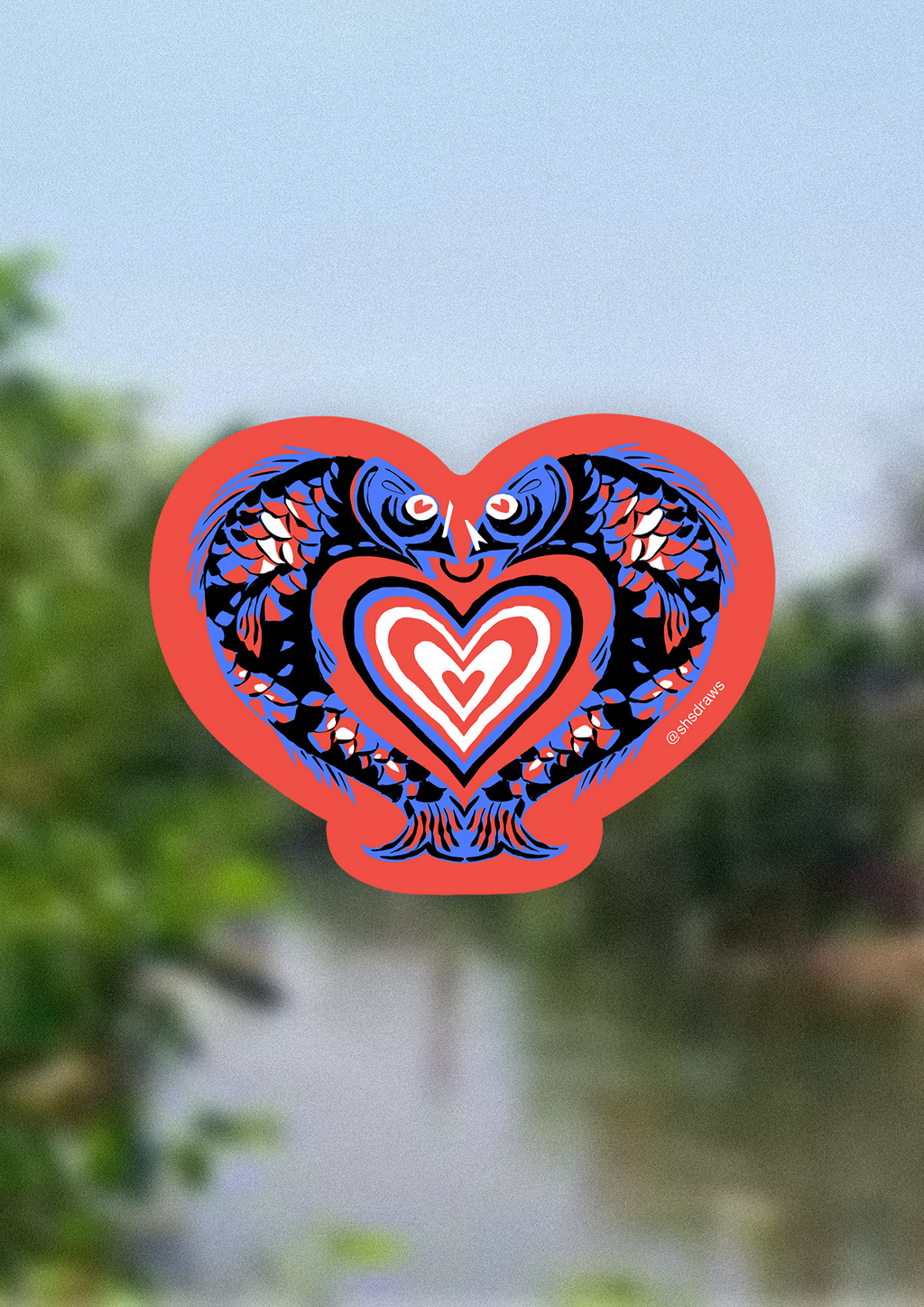 Fish Heart Sticker