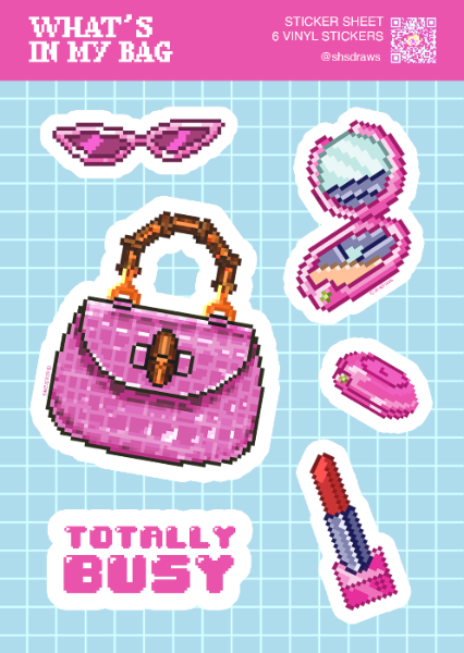 What's In My Bag Sticker Sheet