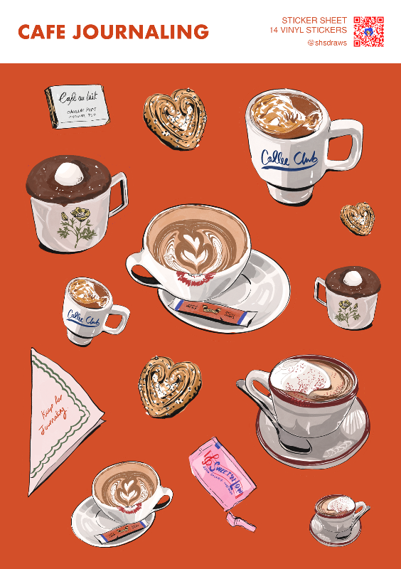Cafe Journaling Sticker Sheet