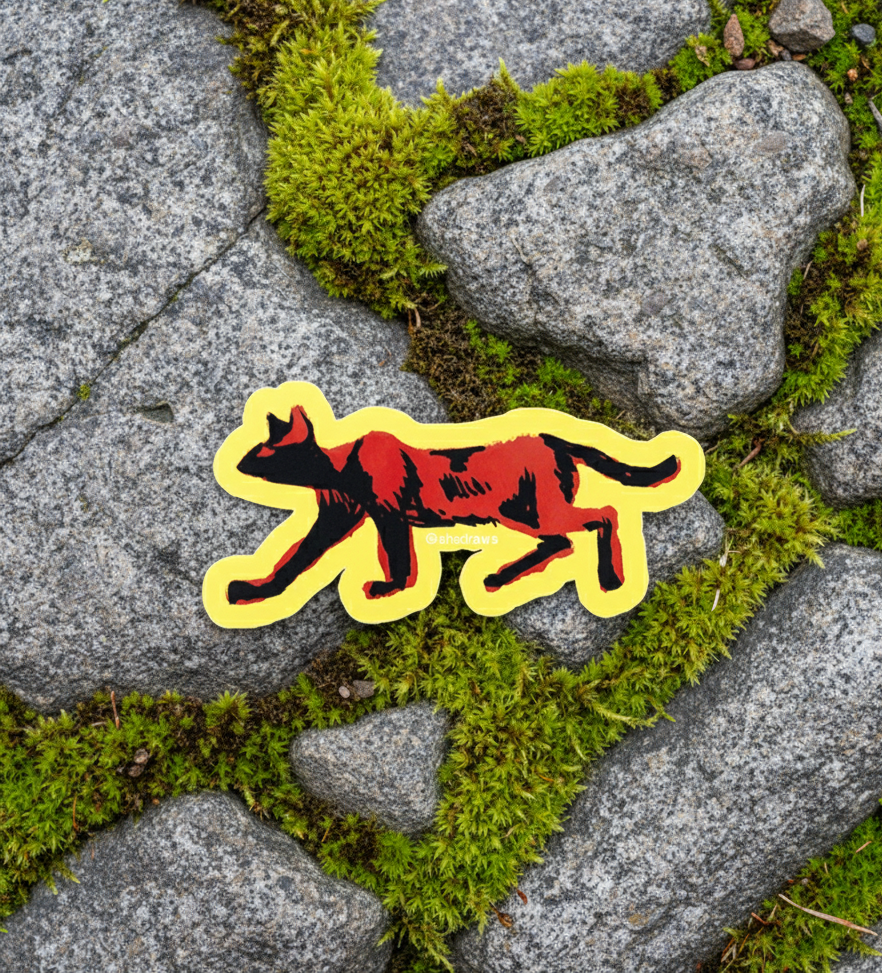 Cat walking sticker