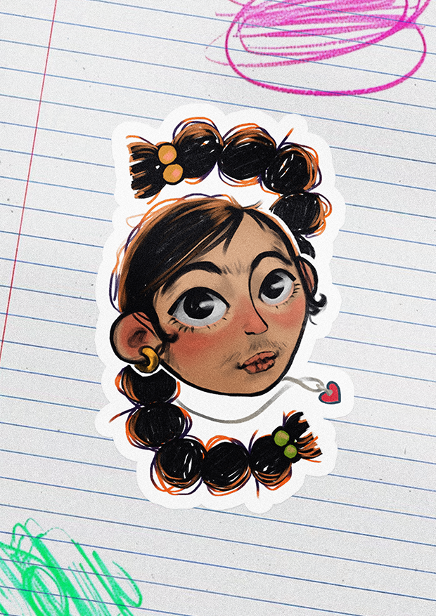 School Girl Sticker